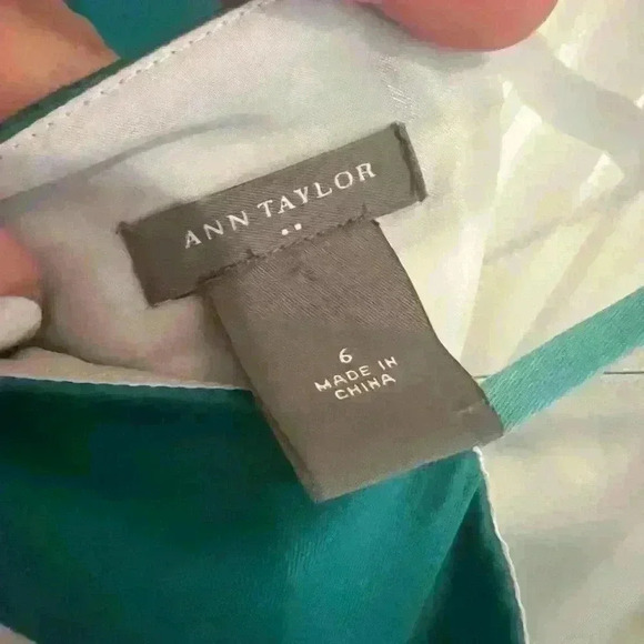 Ann Taylor Blue and Green Striped Spaghetti Strap Mini Dress- Size 6- Worn Once - Picture 5 of 6